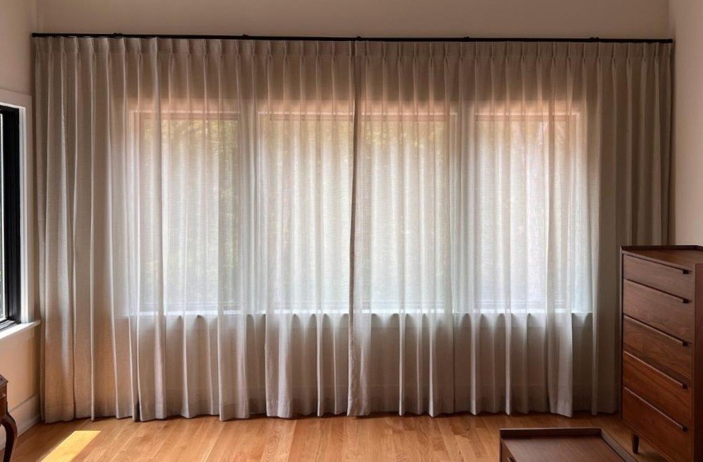 Modern drapery in living space
